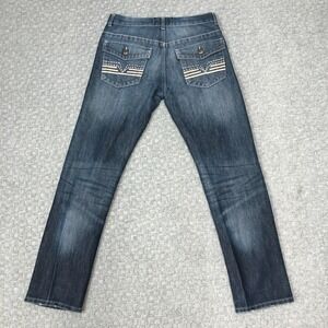 Lions Crest English Laundry Jeans Mens 30x32 Blue Straight Denim Embroidered